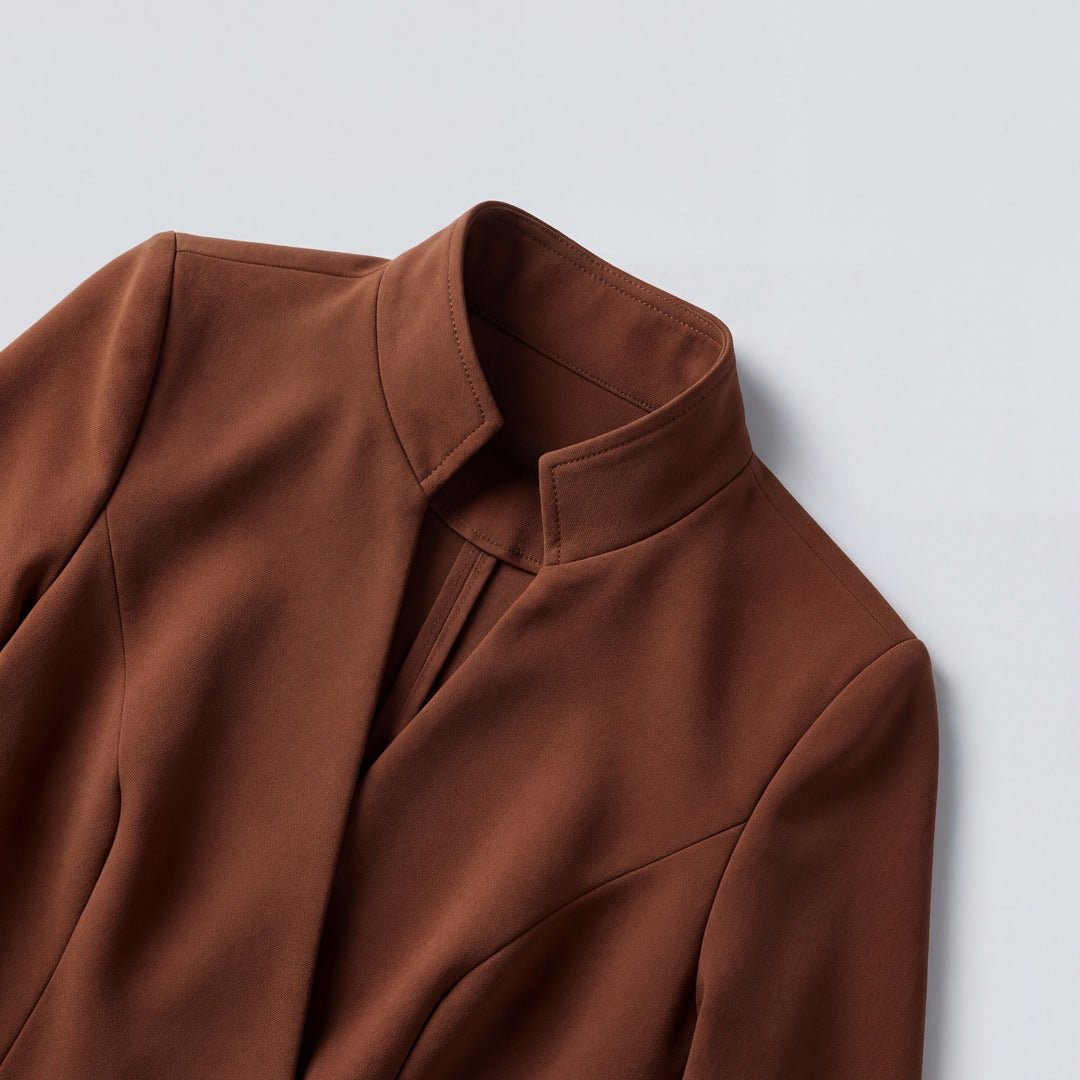 Festliches Kleid Damen Midi-Etuikleid mit V-Ausschnitt und Gürtel für Elegante Anlässe 2
