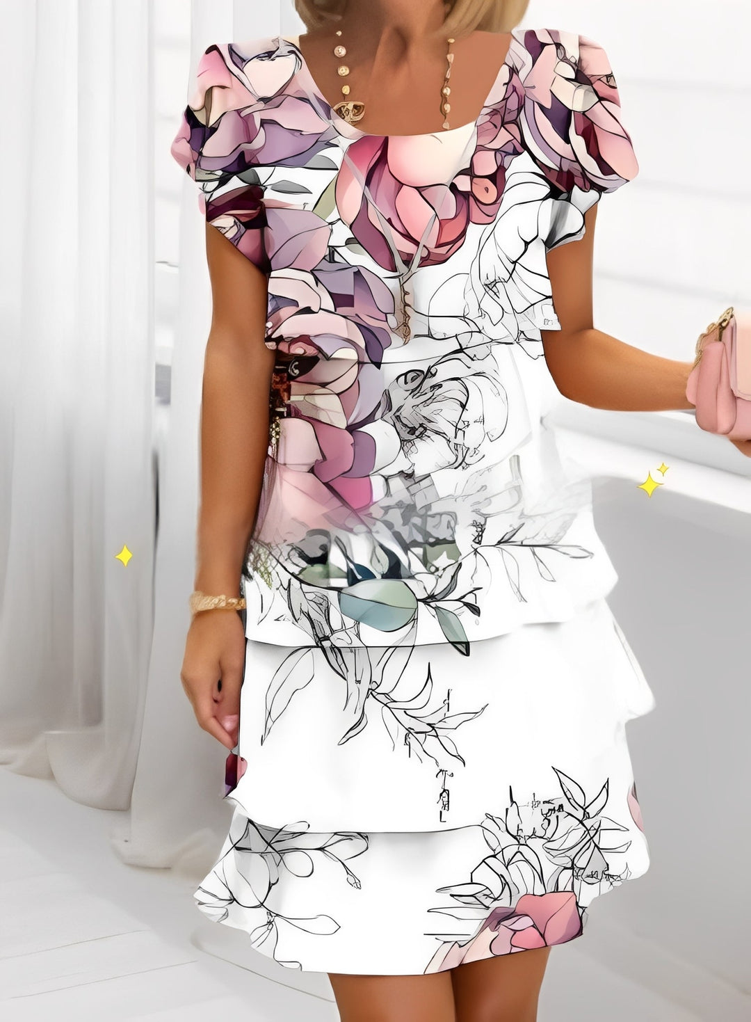 Festliches Kleid für Damen - Elegantes Rüschenkleid für Hochzeitsgast oder besondere Anlässe 0