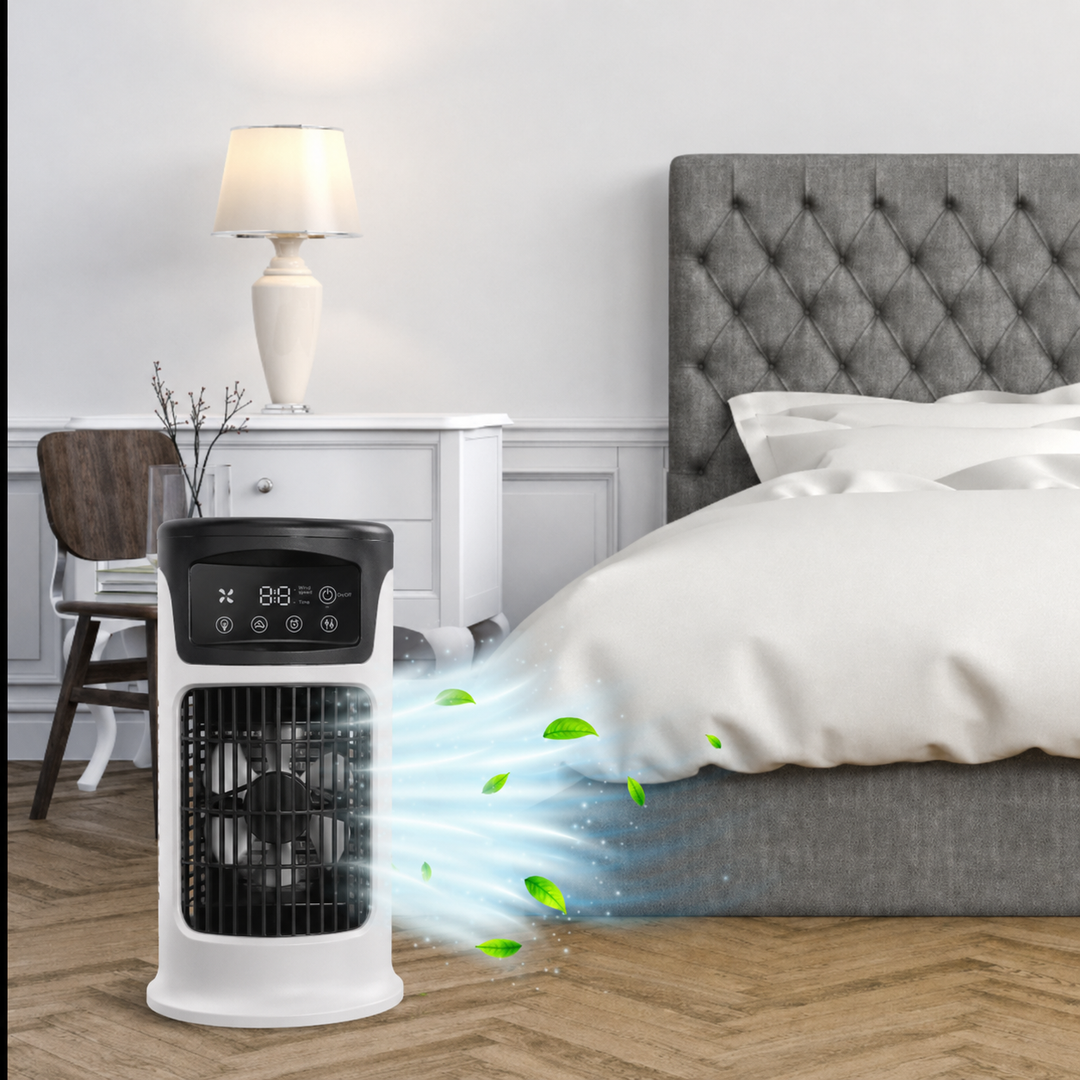 Tragbarer Luftkühler mit Luftbefeuchter | Mini Klimaanlage USB mit Touchscreen