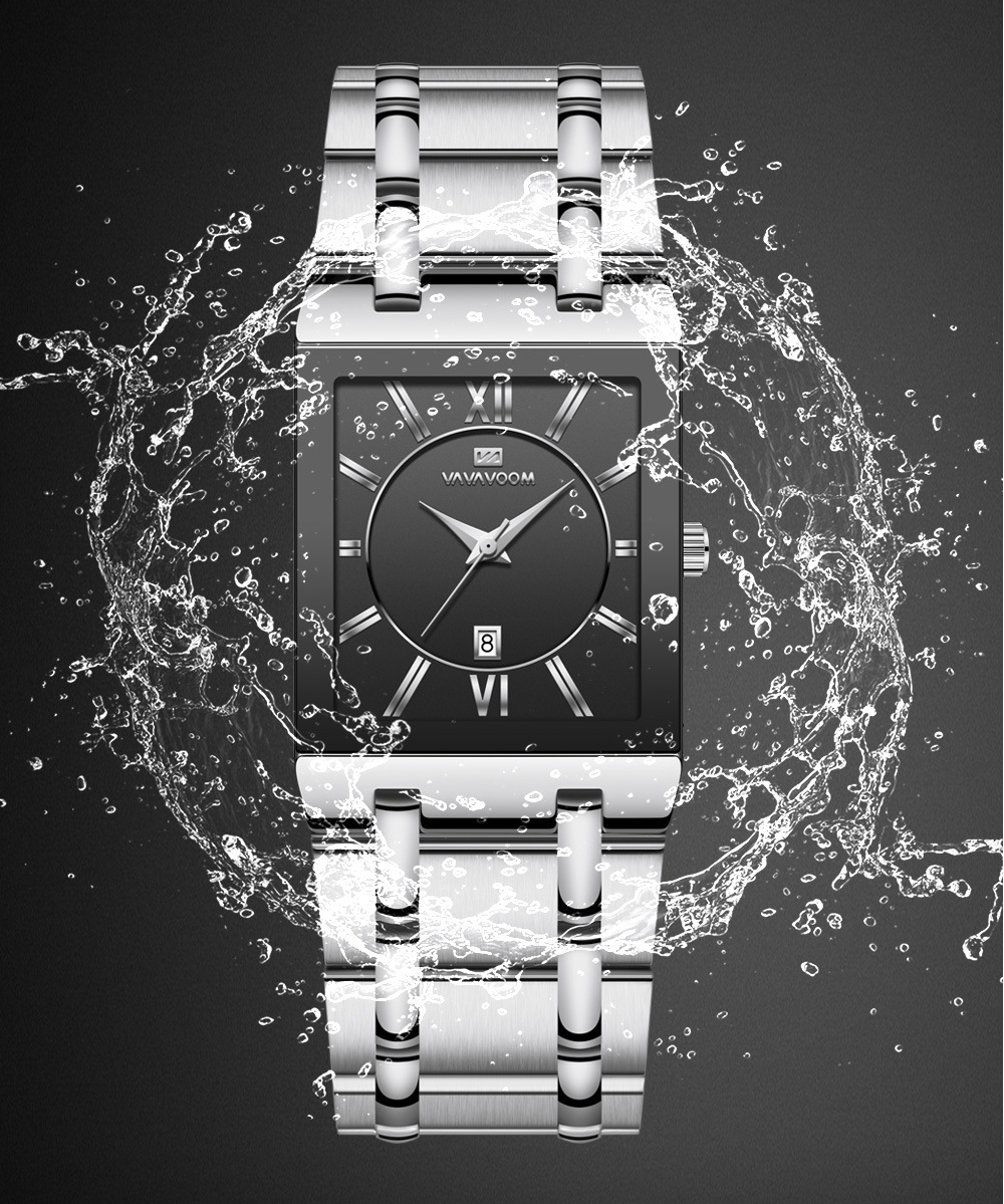 Gold Square Uhr 4