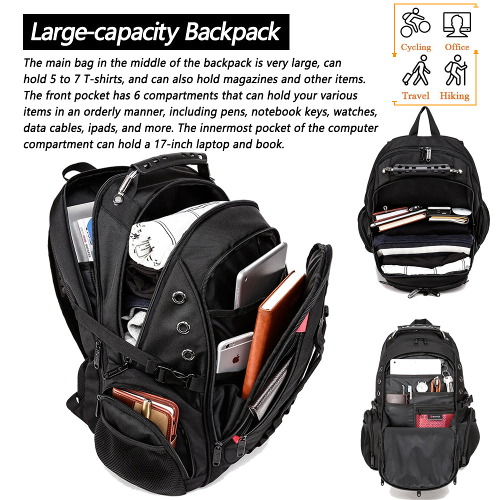 Großer Laptop-Freizeitrucksack 17 Zoll Robuster XL-Hochleistungsreiserucksack 1