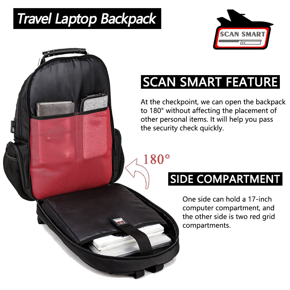 Großer Laptop-Freizeitrucksack 17 Zoll Robuster XL-Hochleistungsreiserucksack 2