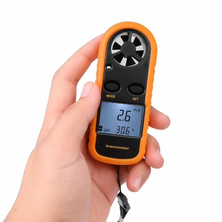 Digitales Windgeschwindigkeitsmesser mit klarem LCD -Display - tragbarer Windemometer für Outdoor -Aktivitäten