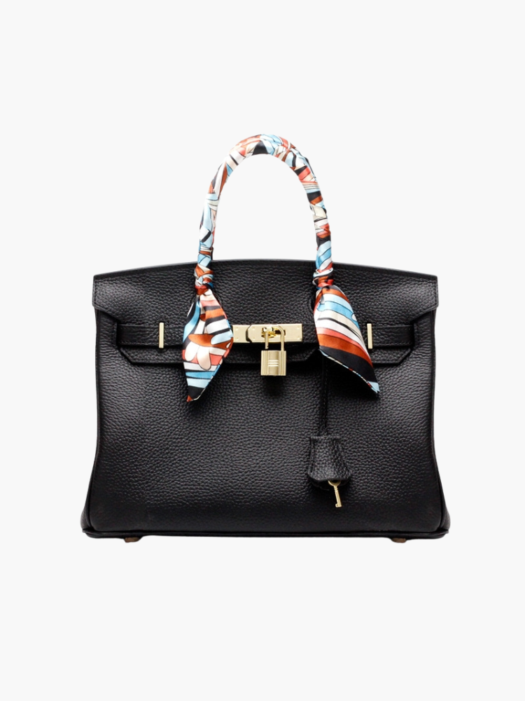 Handtasche Damen aus Leder – Elegante Handtasche für Damen mit geräumiger Organisation und klassischer Silhouette in Cognac 10