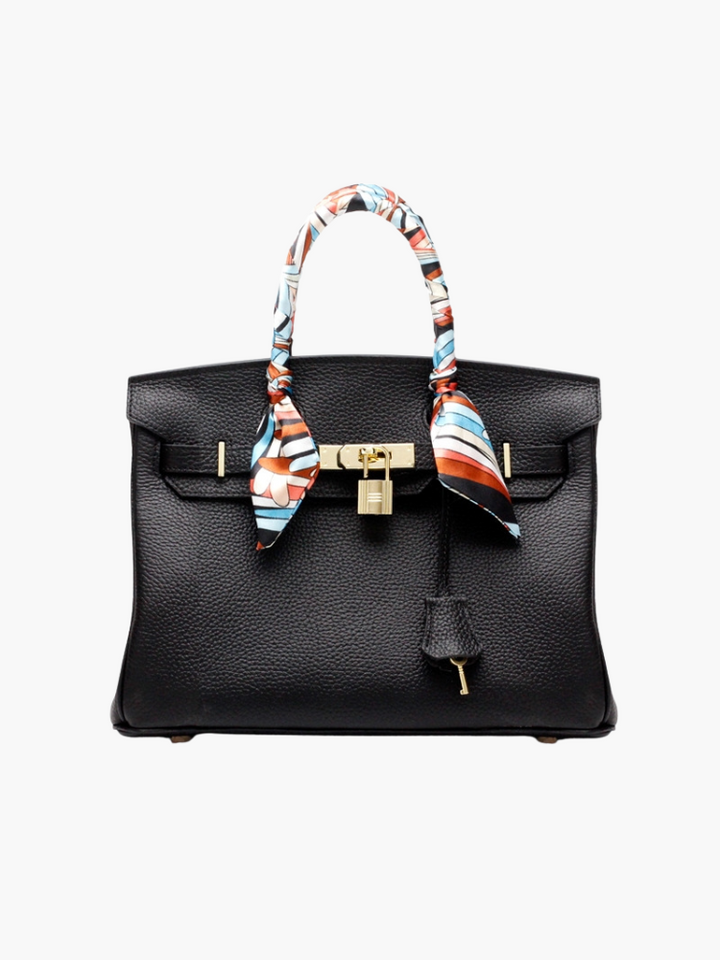 Handtasche Damen aus Leder – Elegante Handtasche für Damen mit geräumiger Organisation und klassischer Silhouette in Cognac 10