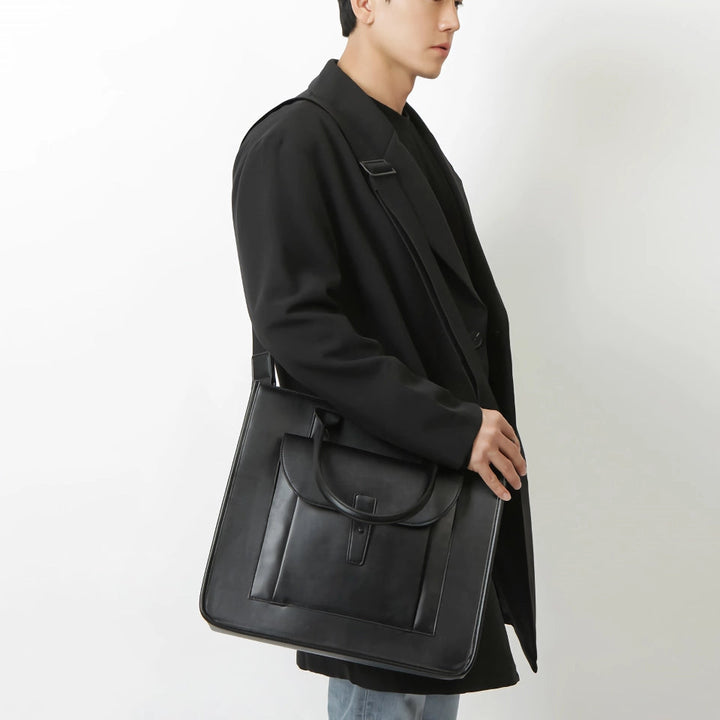Herren-Business-Handtasche aus Leder – Umhängetasche mit großem Fassungsvermögen für 14-Zoll-Laptops 5