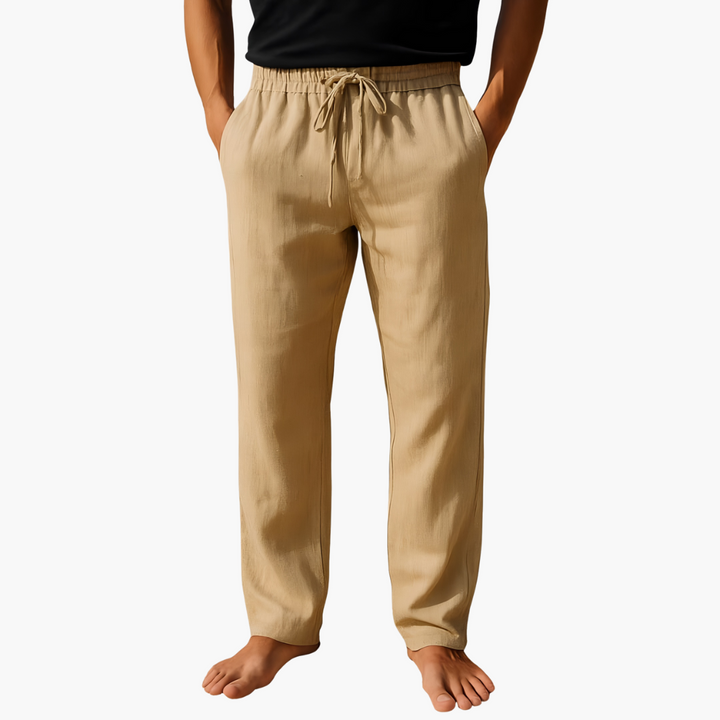 Herren Freizeithose Mit Kordelzug – Bequem, Lässig Und Ideal Für Den Sommer, Atmungsaktiv, Gerades Bein, Zwei Seitentaschen 1
