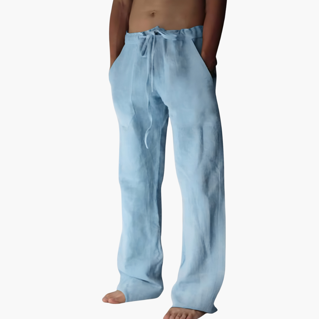 Herren Freizeithose Mit Kordelzug – Bequem, Lässig Und Ideal Für Den Sommer, Atmungsaktiv, Gerades Bein, Zwei Seitentaschen 2