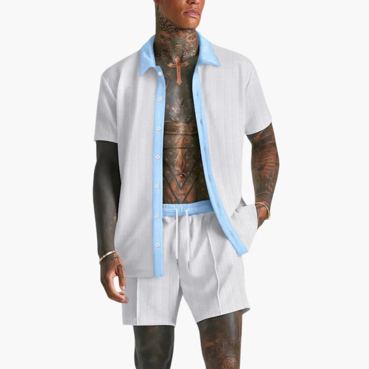 Herren Freizeitset Kurzarmhemd und Shorts für den Sommer – Stilvolles und Bequemes Sommeroutfit für Entspannte Tage 0