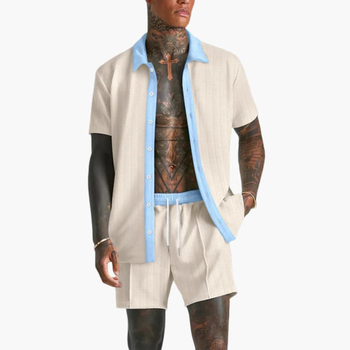 Herren Freizeitset Kurzarmhemd und Shorts für den Sommer – Stilvolles und Bequemes Sommeroutfit für Entspannte Tage 3