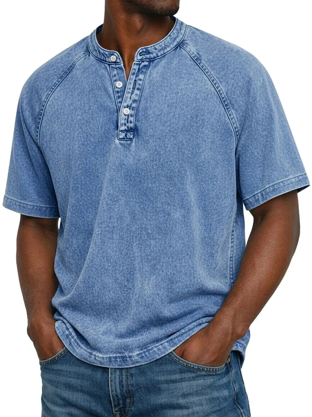 Herren Henley Kurzarm T-Shirt mit entspannter Passform 1