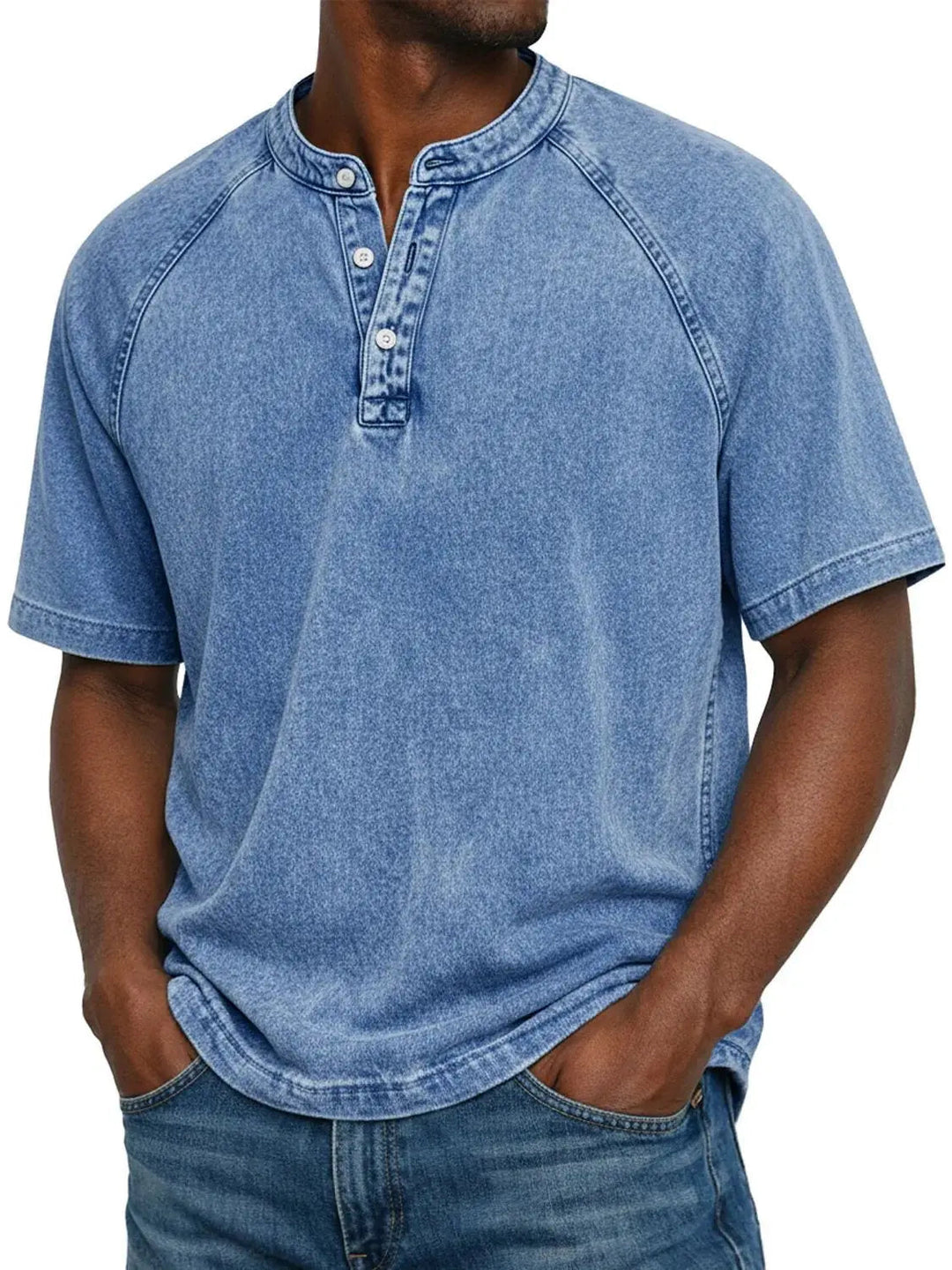 Herren Henley Kurzarm T-Shirt mit entspannter Passform 1