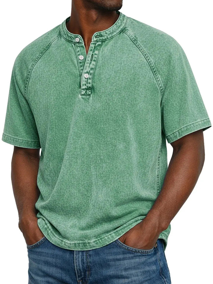 Herren Henley Kurzarm T-Shirt mit entspannter Passform 5