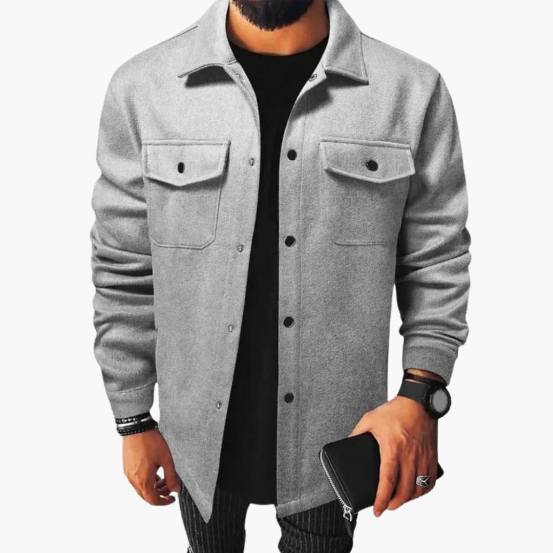 Herren Jacke Mit Klassischem Kragen Und Brusttaschen Für Lässige Looks – Modische Hemdjacke Für Jeden Anlass 0