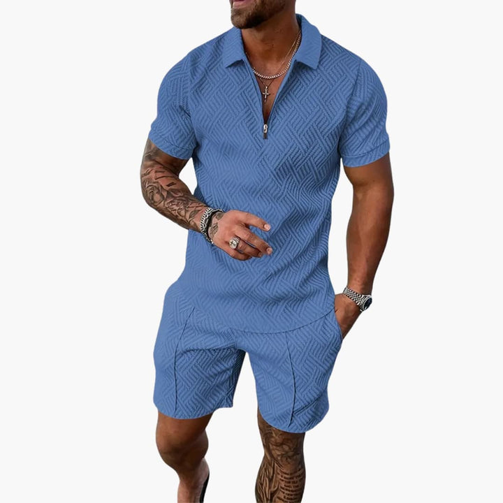 Herren Sommer Zweiteiler Mit Reißverschluss Und Shorts Für Freizeit Aktivitäten 3