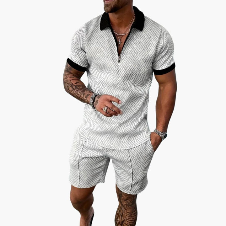 Herren Sommer Zweiteiler Mit Reißverschluss Und Shorts Für Freizeit Aktivitäten 5