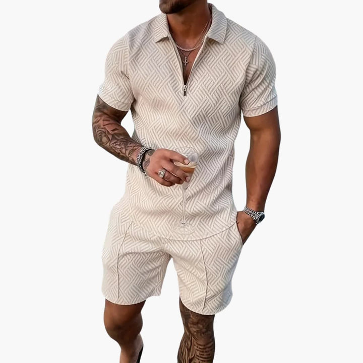 Herren Sommer Zweiteiler Mit Reißverschluss Und Shorts Für Freizeit Aktivitäten 6