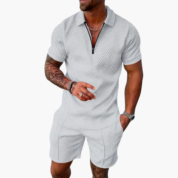 Herren Sommer Zweiteiler Mit Reißverschluss Und Shorts Für Freizeit Aktivitäten 7