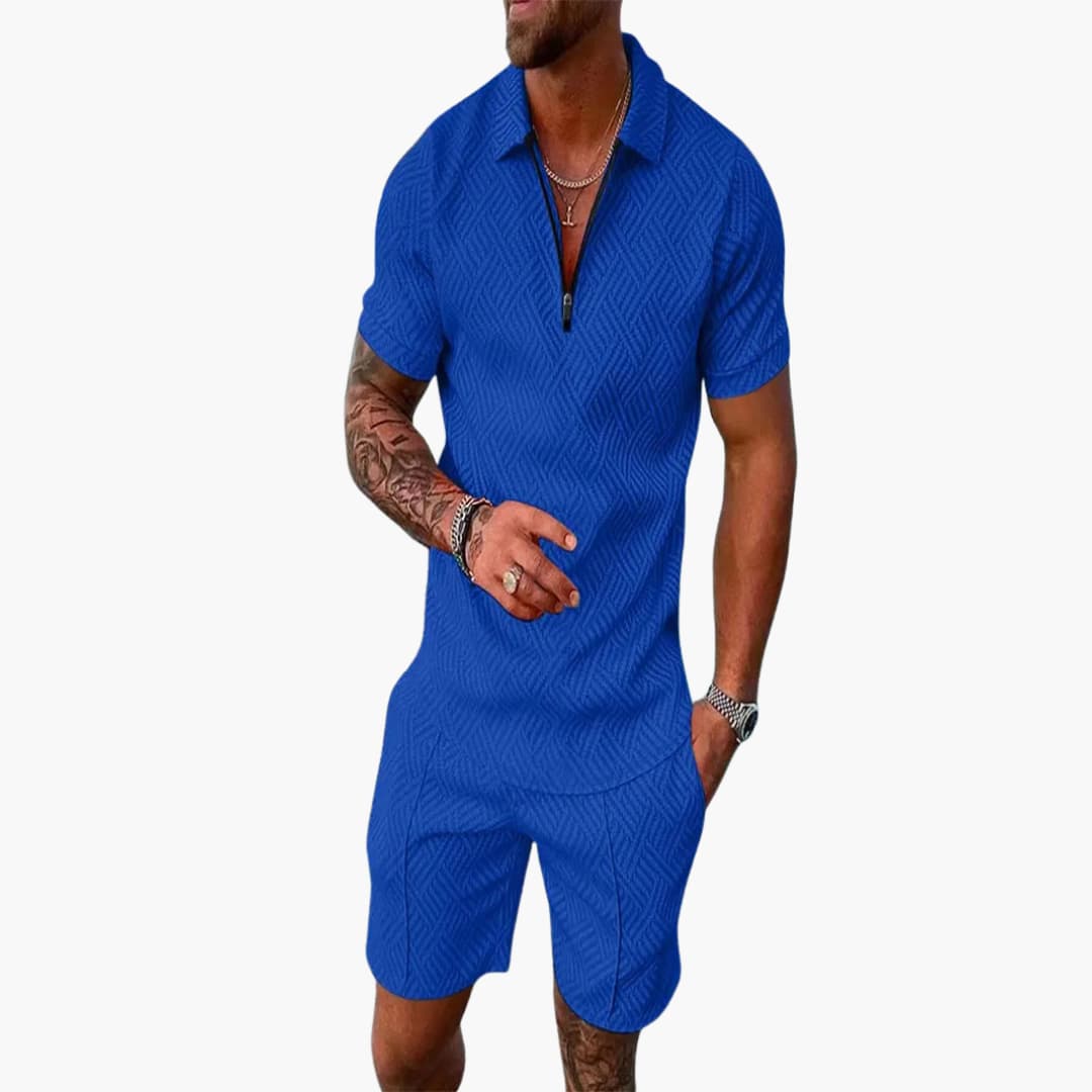 Herren Sommer Zweiteiler Mit Reißverschluss Und Shorts Für Freizeit Aktivitäten 8