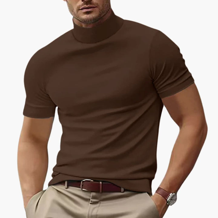 Herren T-Shirt Rollkragen Kurzarm – Elegantes Herren T-Shirt Für Lässige Sommerlooks 0