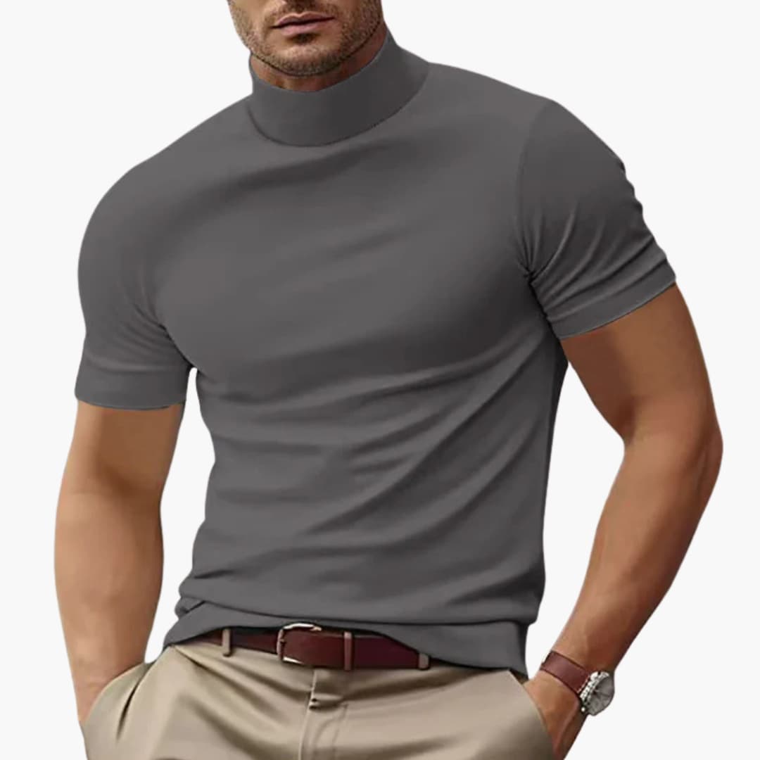 Herren T-Shirt Rollkragen Kurzarm – Elegantes Herren T-Shirt Für Lässige Sommerlooks 3