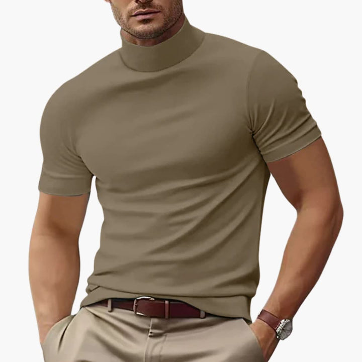 Herren T-Shirt Rollkragen Kurzarm – Elegantes Herren T-Shirt Für Lässige Sommerlooks 4