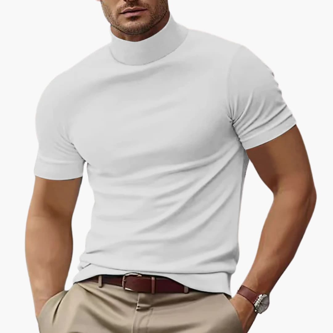 Herren T-Shirt Rollkragen Kurzarm – Elegantes Herren T-Shirt Für Lässige Sommerlooks 5