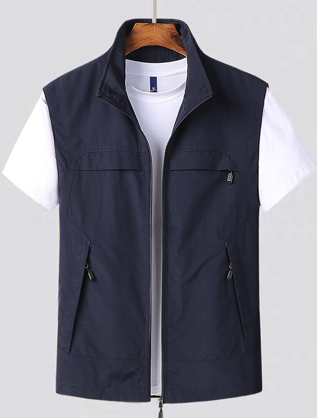 Herren Weste Stehkragen – Atmungsaktive Gilet für Komfort und Stil, Schnelltrocknend, Praktisch für Alltag und Freizeit 0