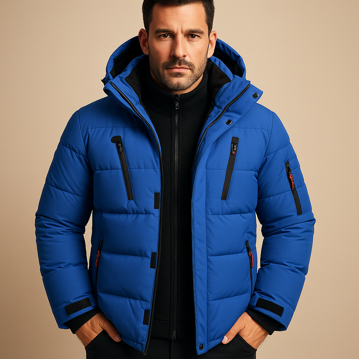 Herren Winterjacke Robuste Dick Gefütterte Jacke Mit Reißverschluss Für Kalte Tage 0
