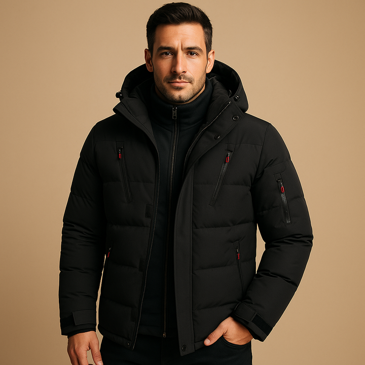 Herren Winterjacke Robuste Dick Gefütterte Jacke Mit Reißverschluss Für Kalte Tage 2