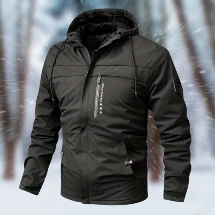 Herren Winterjacke Wasserdicht Gefüttert mit Kapuze Sportlich Modern 0