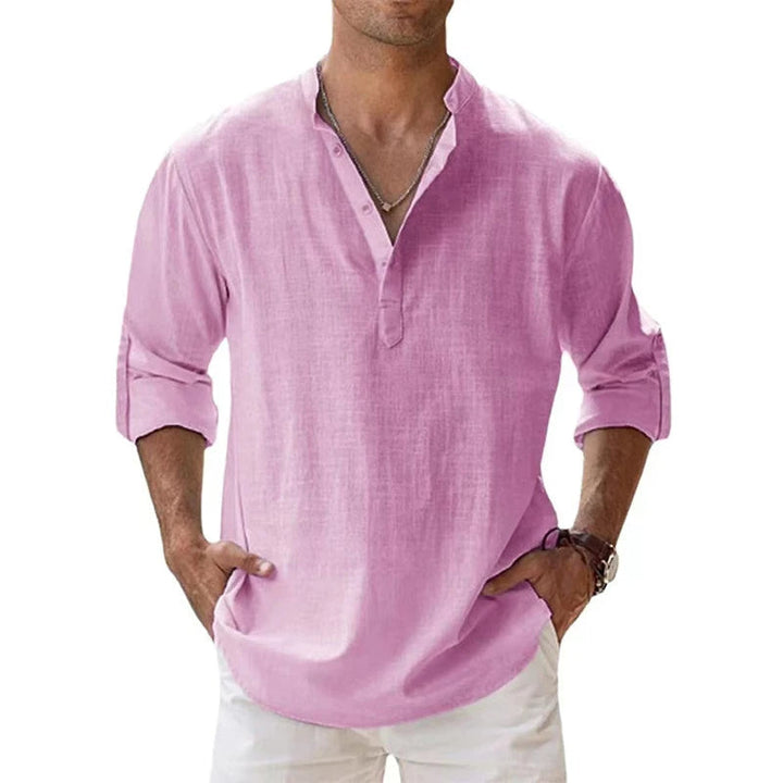 Herrenhemd Henley für den Sommer – Lässiges, Leichtes Hemd mit Entspannter Passform und Knopfdetail für Herren 2