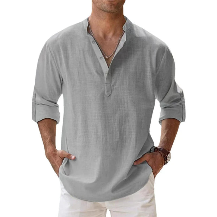Herrenhemd Henley für den Sommer – Lässiges, Leichtes Hemd mit Entspannter Passform und Knopfdetail für Herren 5
