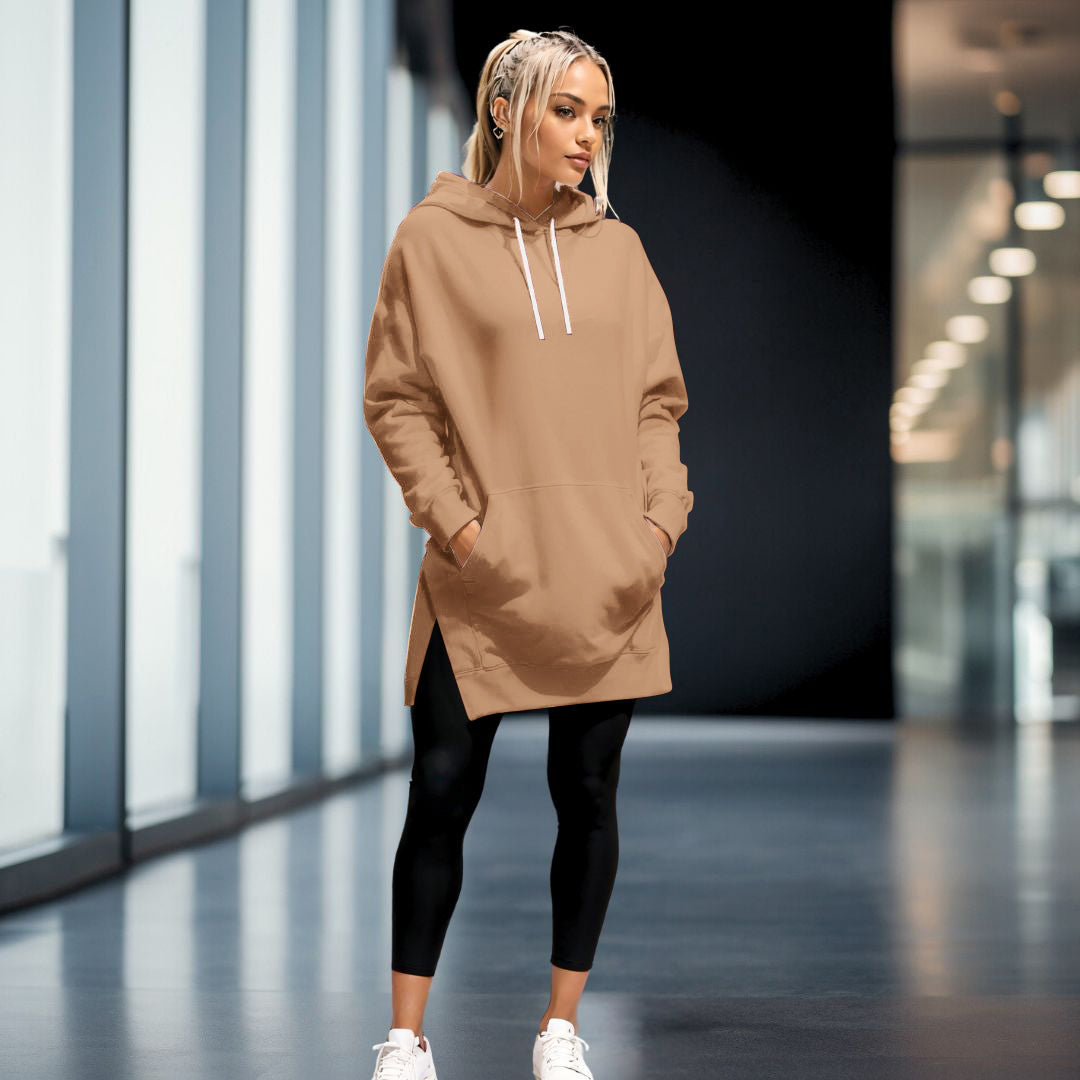 Audrey | Bequemes Oversize-Kleid mit Kapuze für Damen