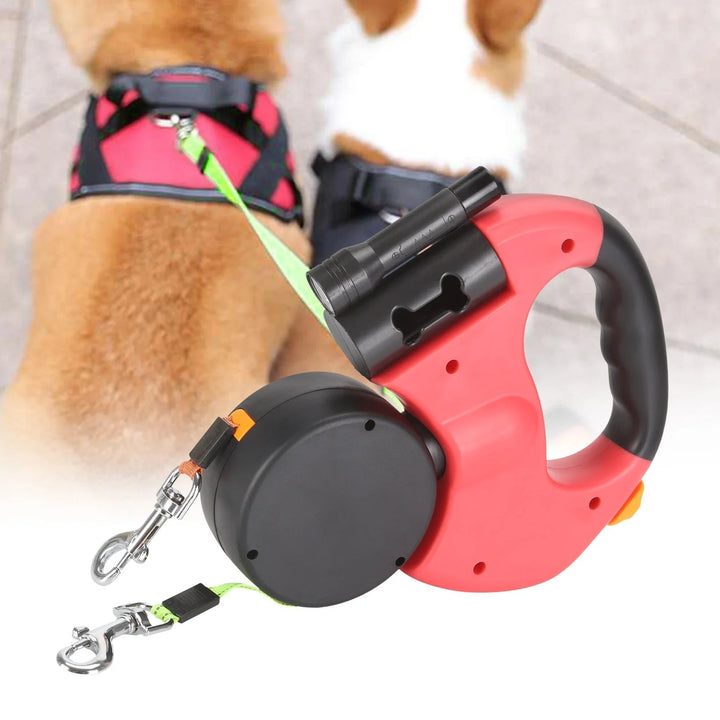 Hunde Doppelleine mit Kotbeutelhalter & LED Licht | LeinenMeister 6