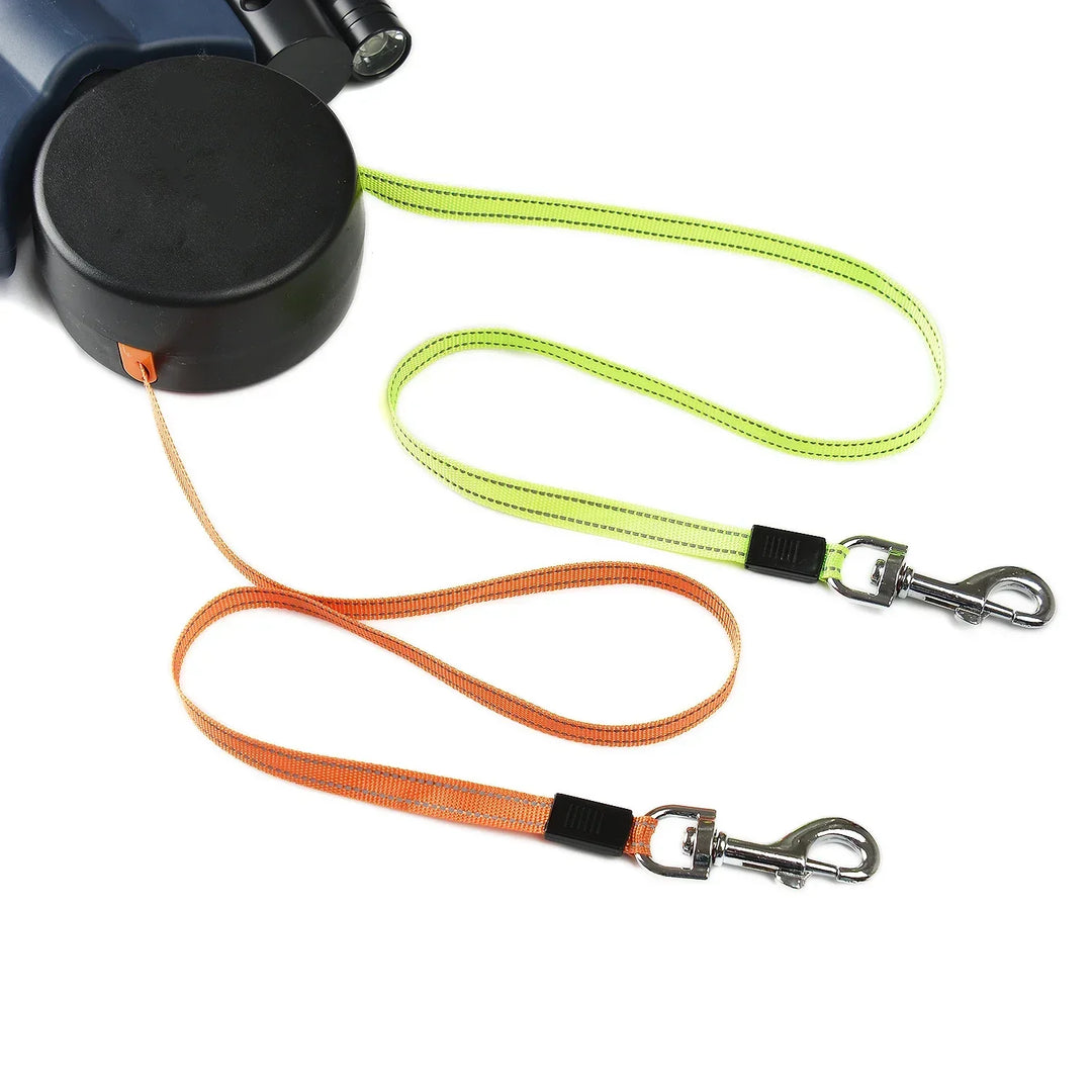 Hunde Doppelleine mit Kotbeutelhalter & LED Licht | LeinenMeister 7