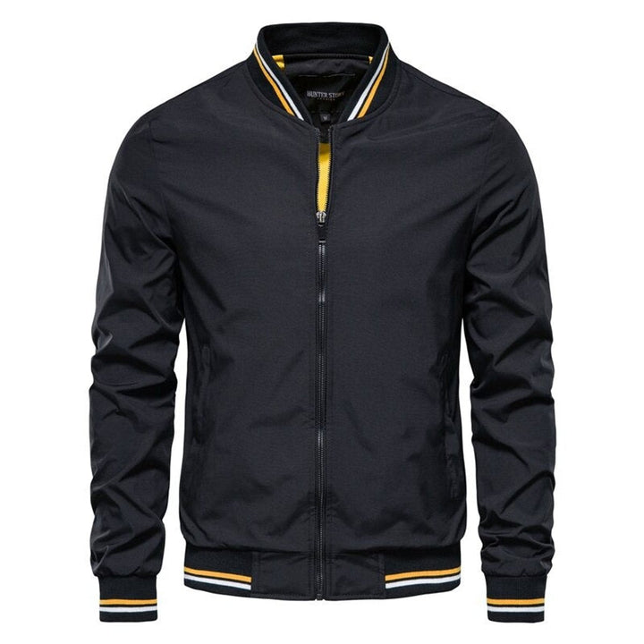 Jacke Herren Bomberjacke Unifarben Mit Kontrast Rippbündchen & Reißverschluss – Bequeme Passform Für Lässige Outfits 0