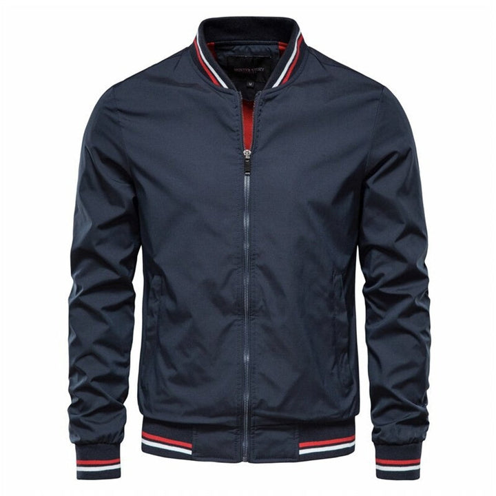 Jacke Herren Bomberjacke Unifarben Mit Kontrast Rippbündchen & Reißverschluss – Bequeme Passform Für Lässige Outfits 1