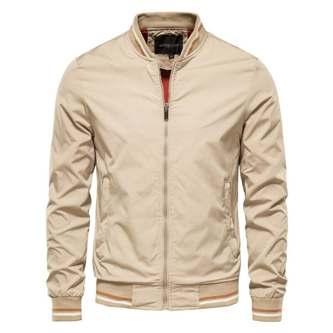 Jacke Herren Bomberjacke Unifarben Mit Kontrast Rippbündchen & Reißverschluss – Bequeme Passform Für Lässige Outfits 3