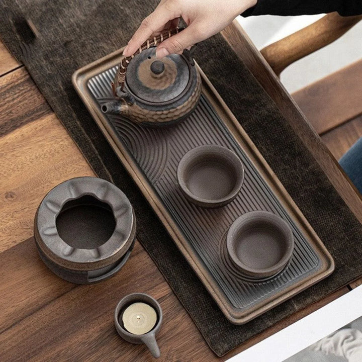 Japanisches Keramik-Teeset mit Wärmer für Frieden und Eleganz 4