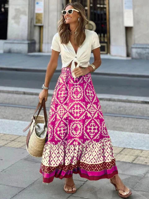 IZZY | Lange Sommerrock im Retro Boho Stil