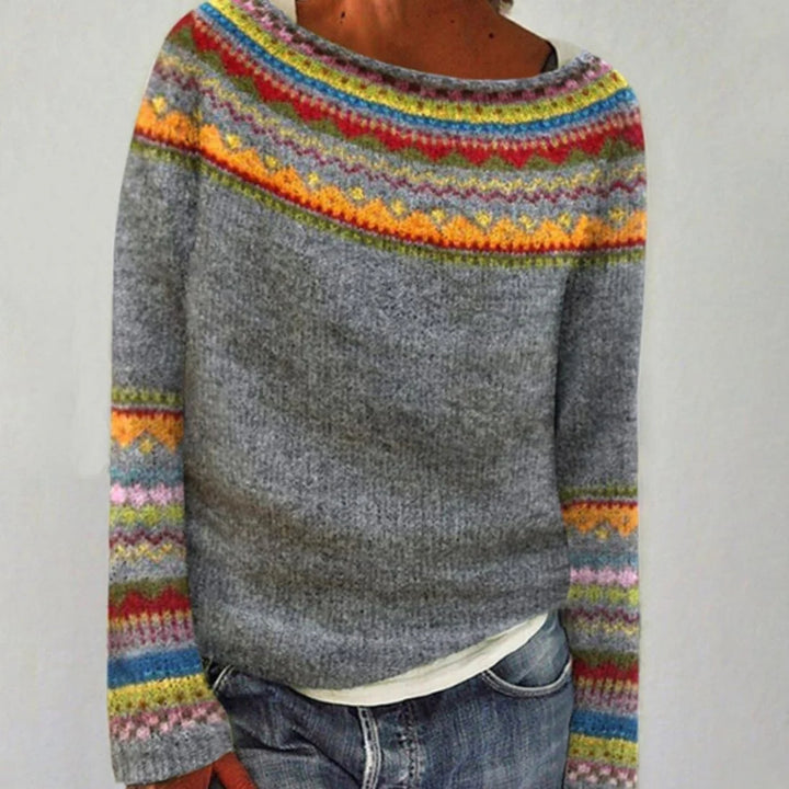 Johanna | Damen Rundhals Strickpullover im Retro-Norweger-Muster 2