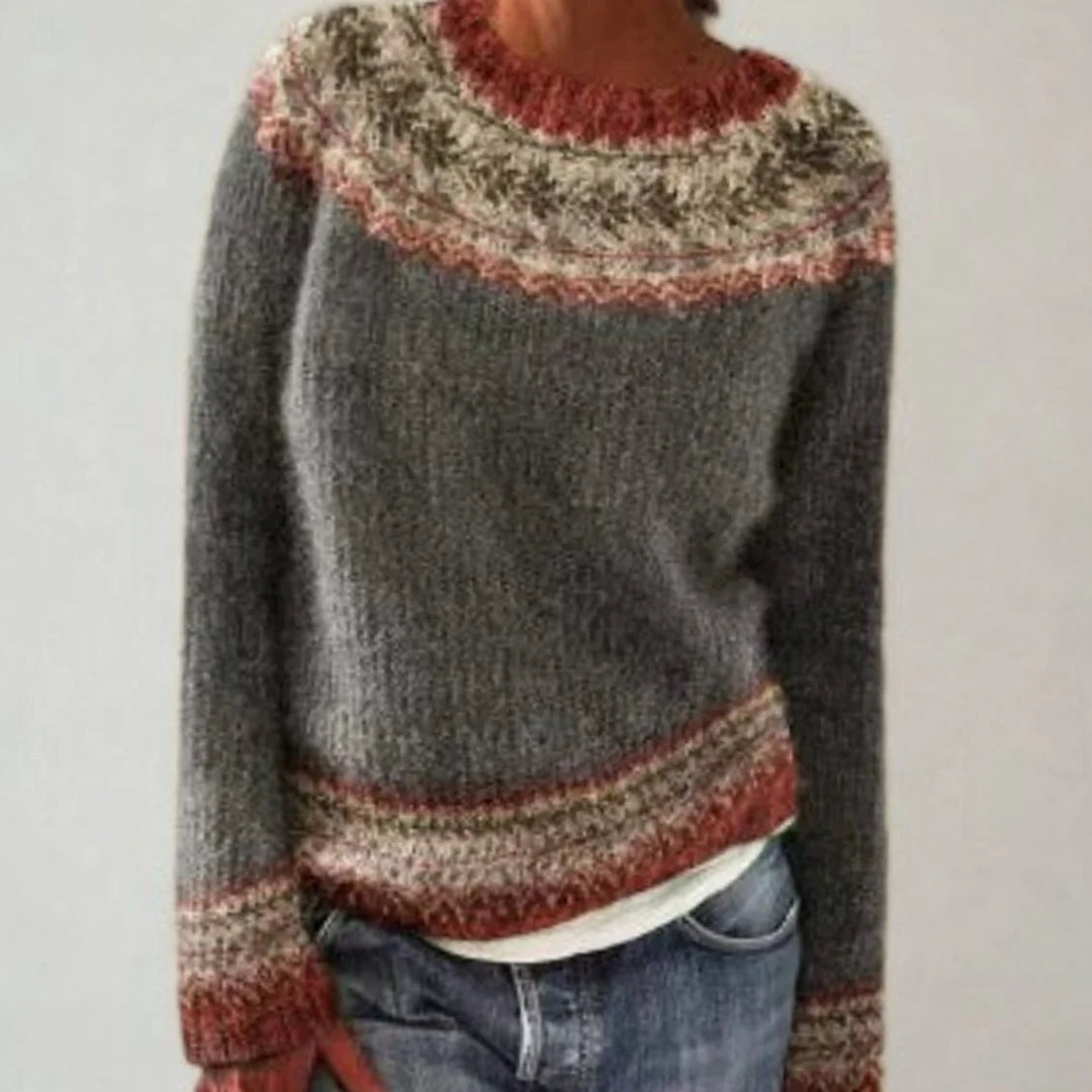 Johanna | Damen Rundhals Strickpullover im Retro-Norweger-Muster 4