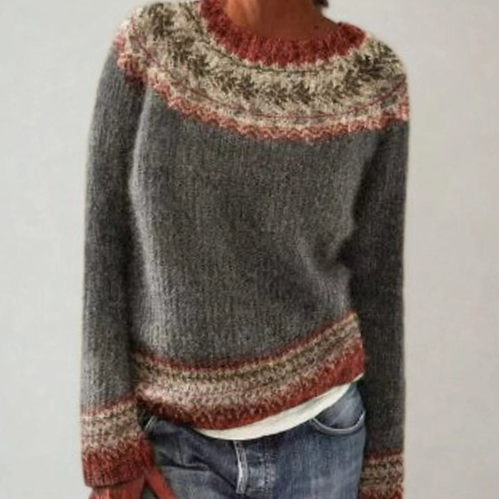 Johanna | Damen Rundhals Strickpullover im Retro-Norweger-Muster 4