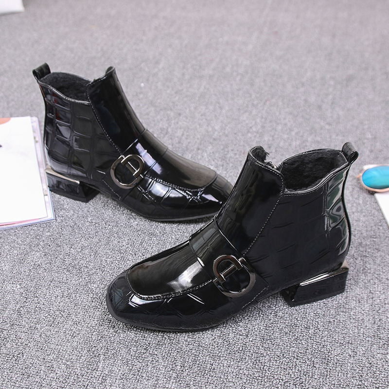 JooskeShoes I Blockabsatz Stiefeletten mit Schnalle für Damen 0