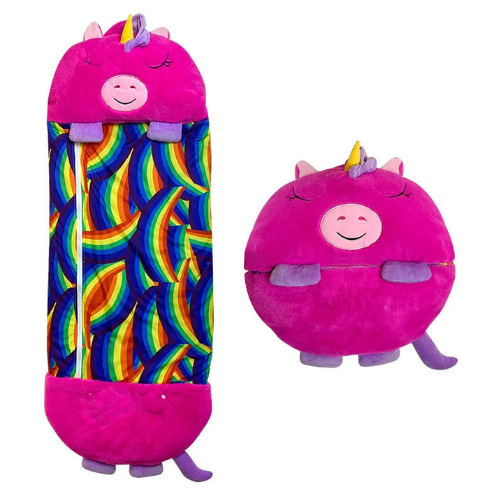 Kinder-Schlafsack und Kuscheltier in einem 2
