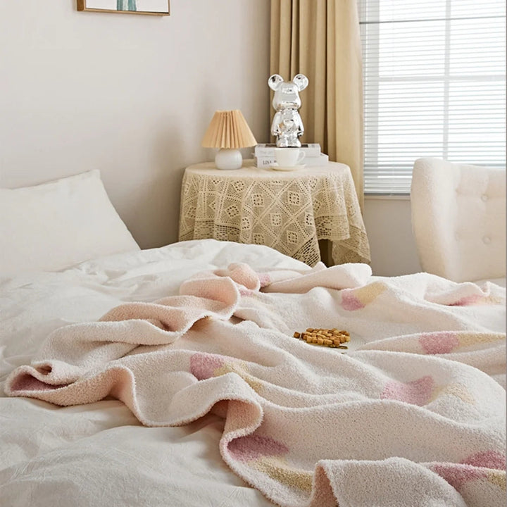 Kinder Strickdecke Mit Eiscreme-Muster Aus Mikrofaser, Weich Und Atmungsaktiv 2