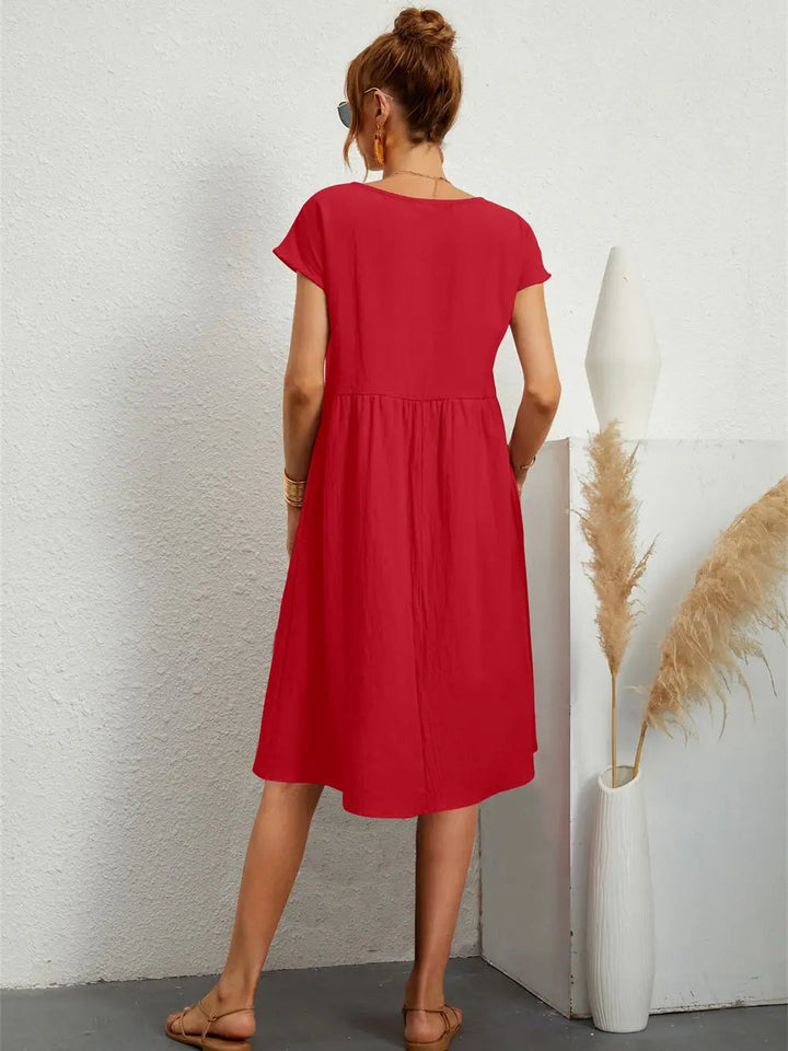 Kleider Damen Sommerkleid Mit Taschen Lässig Elegant Bequem Für Alltag Und Freizeit 2