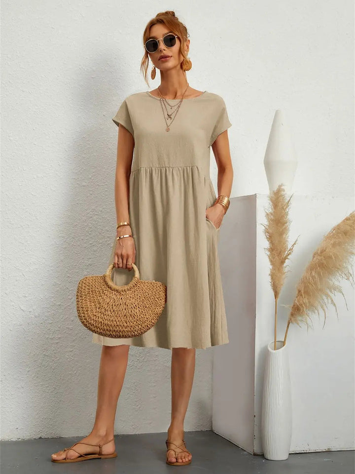 Kleider Damen Sommerkleid Mit Taschen Lässig Elegant Bequem Für Alltag Und Freizeit 3