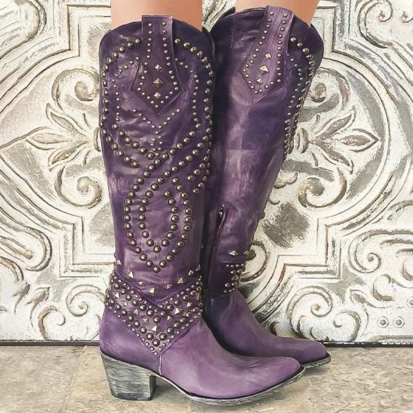 Kniehohe Cowboystiefel für Damen | Jahrgang 3
